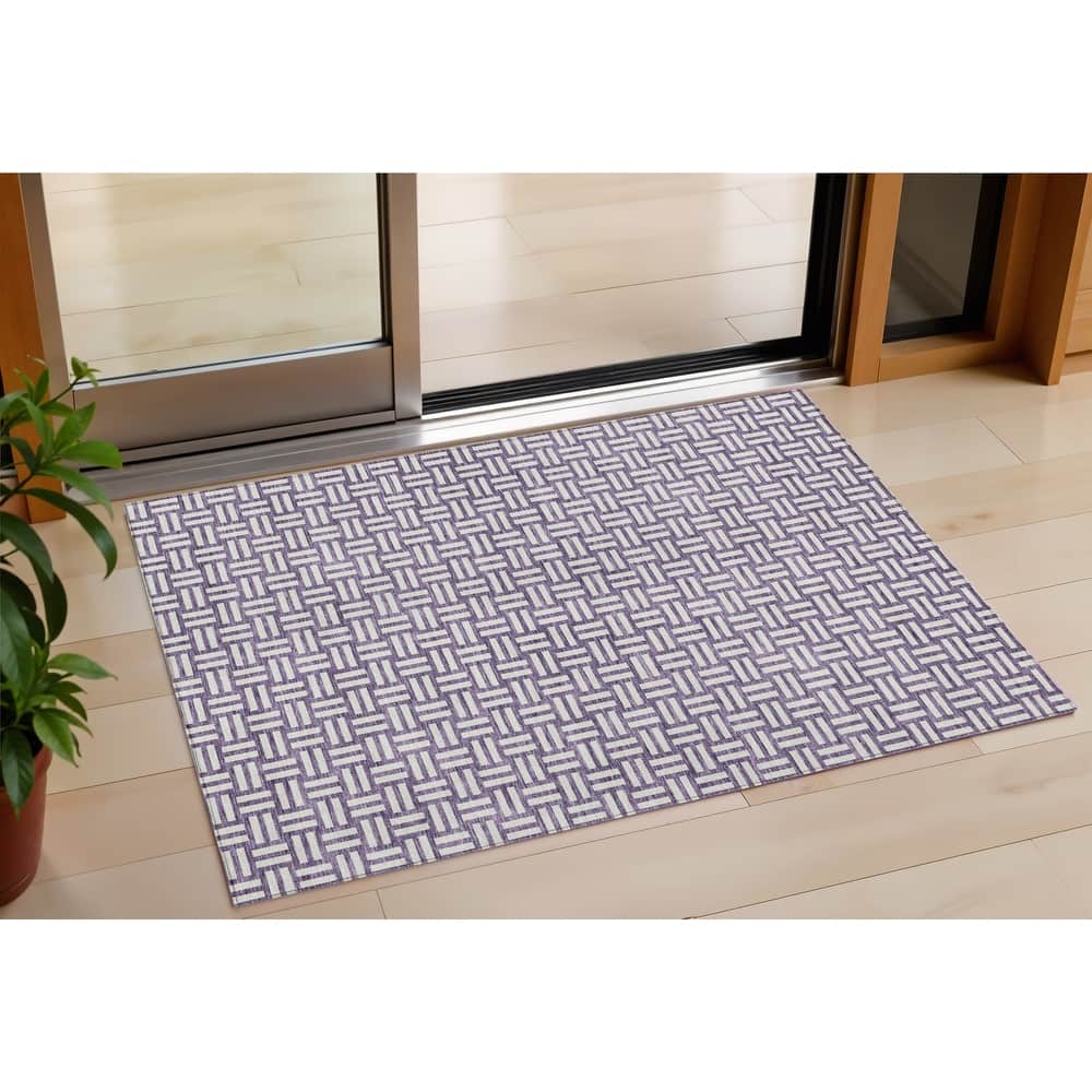 HomeRoots Geometric Transitional Rectangle Outdoor Rug
