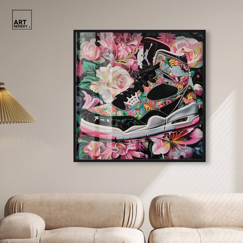 Hidden in Floral Bloom Sneaker Shadowbox by Art Remedy