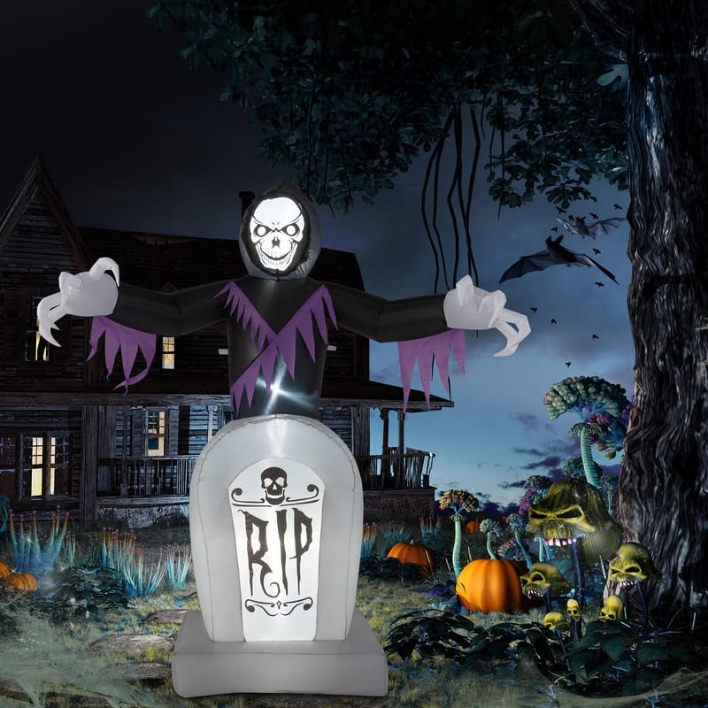 3pcs LED String Lights Grim Reaper and Grave Inflatable Halloween Decoration
