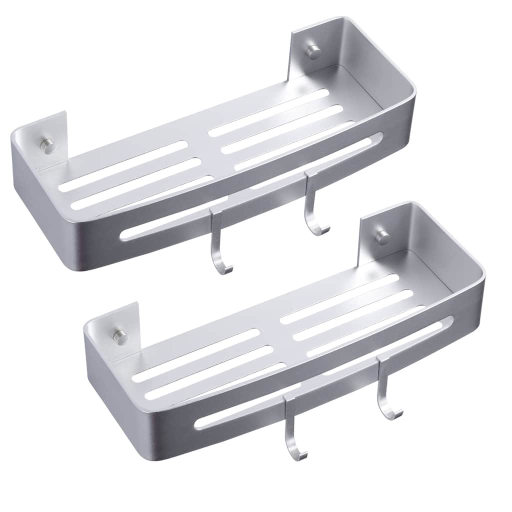 WOWOW Stainless Steel Rectangular Bathroom Shower Shelves 2-Pieces
