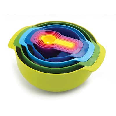 Joseph Joseph Nest 9-piece Food Preparation Set with Mixing Bowls and Measuring Cups