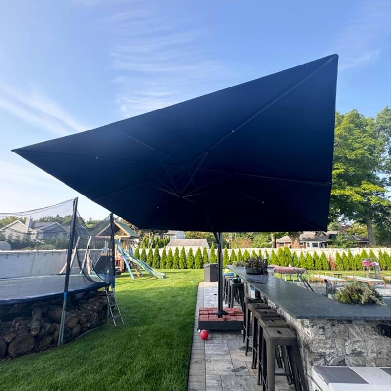 PURPLE LEAF Extra Large Premium Patio Cantilever Offset Umbrella With Base