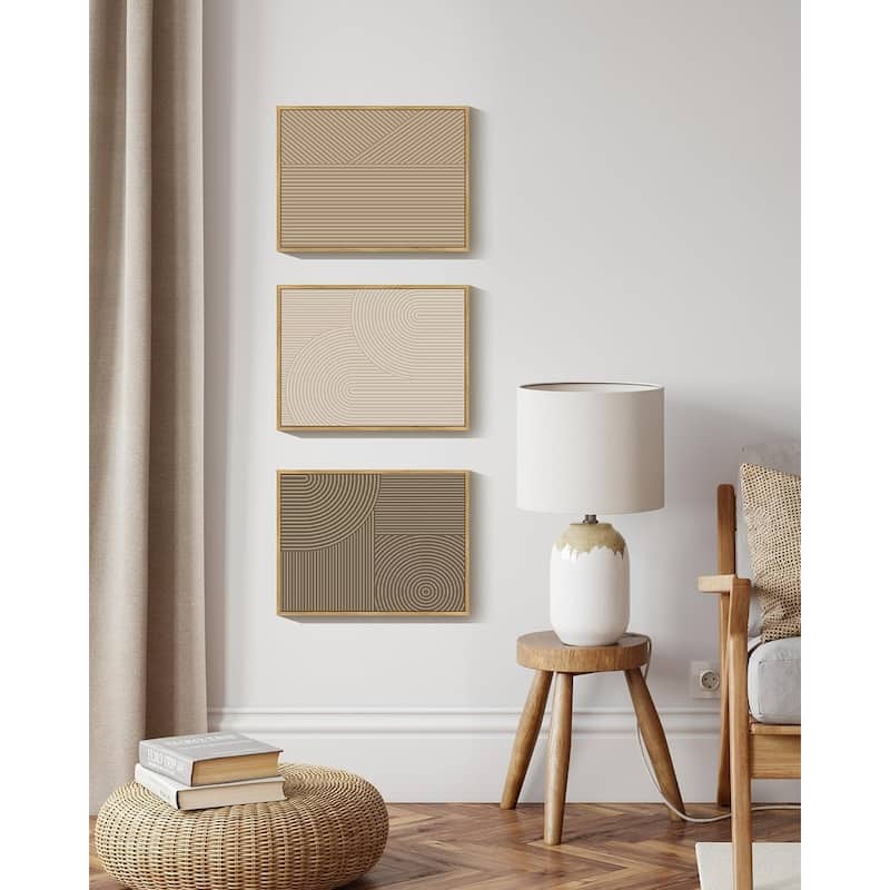 Wall Art Modern Boho Neutral Line Wall Decor Geometric Artwork