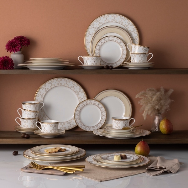Noritake Trefolio Gold 40-Piece Dinnerware Set, Service for 8