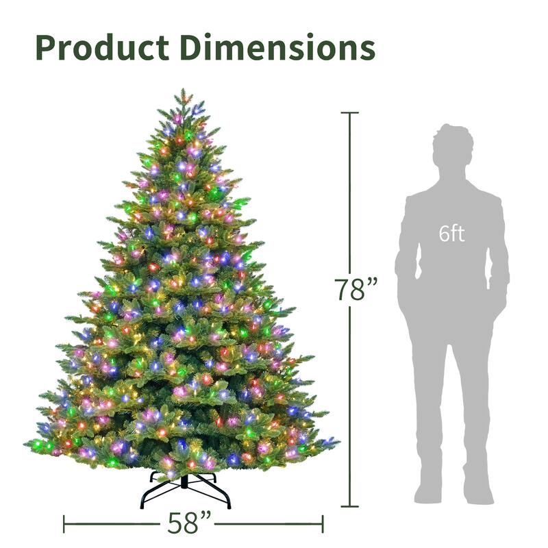 Puleo International 6.5' Pre-Lit Artificial Noble Fir Tree with 800 Dual-Color LED Lights