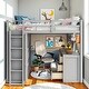 preview thumbnail 2 of 43, Artsy Full size Loft Bed with Drawers, Desk and Wardrobe