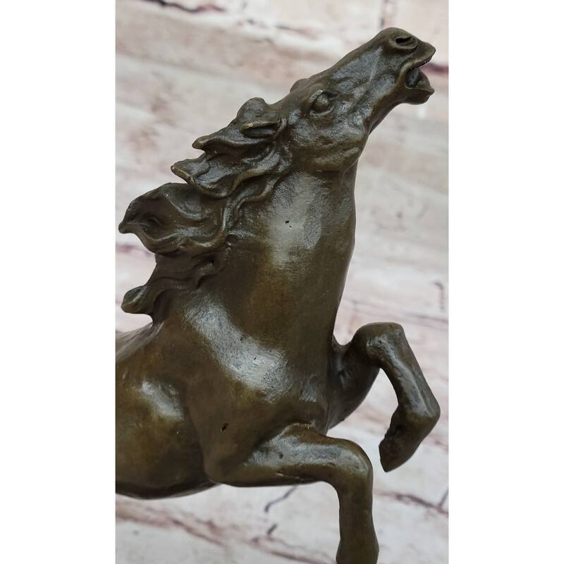 Bronze Horse Figurine Sculpture W/ Crystal Ball - Signed Original Equestrian Art By Milo