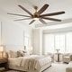 preview thumbnail 3 of 16, 72" Gold Transitional Walnut 8 ABS Blades Propeller Ceiling Fan with Dimmable LED Light and Remote Control, DC Motor