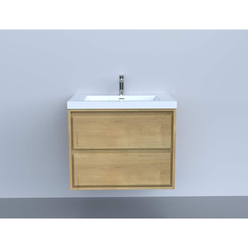 Sage 24" wall mounted bathroom vanity with single basin acrylic top