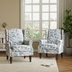 preview thumbnail 35 of 85, 2 Set Transitional Patterned Wingback Accent Chairs with NailHead