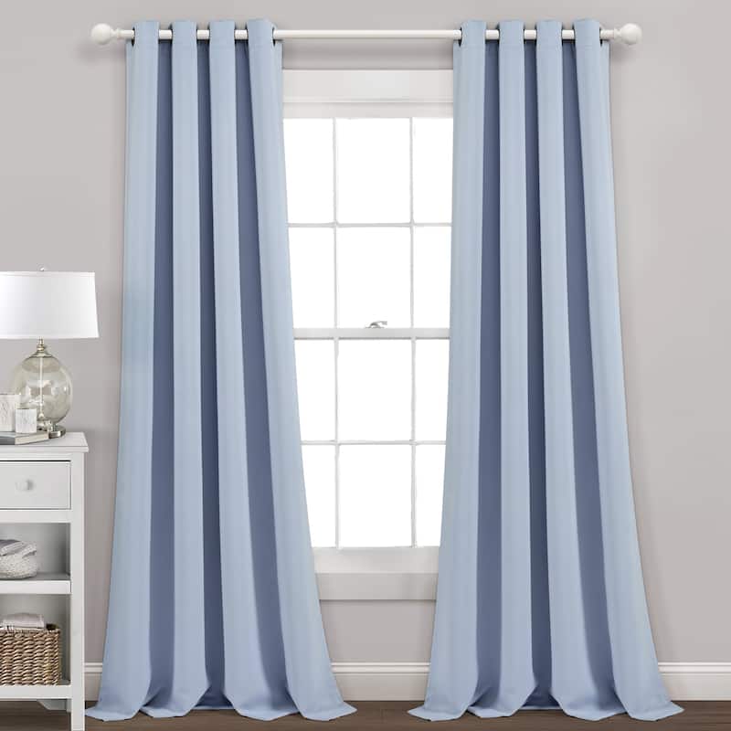Lush Decor Insulated Grommet Blackout Curtain Panel Pair - 52"W x 84"L - Blue Moon