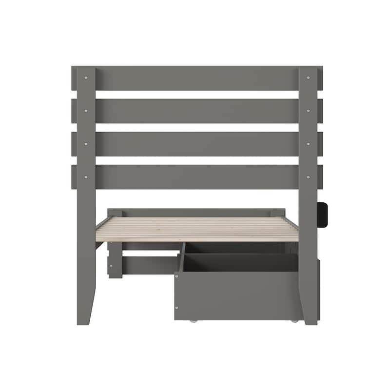 Oxford Bed with Footboard and USB Turbo Charger with 2 Drawers
