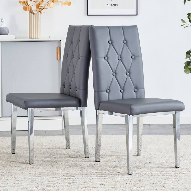 Elegant Armless Dining Chairs – Grid & Buckle Back Design, Blending Vintage Charm with Modern Sophistication‌