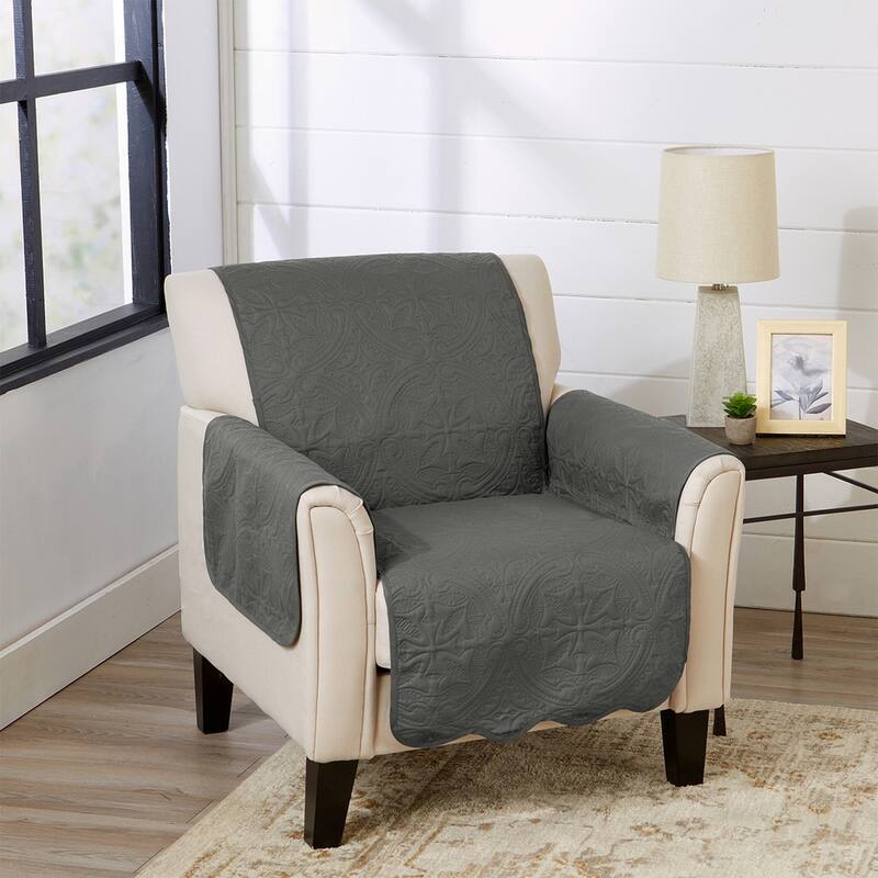 Reversible Chair Cover Quilted Pet Furniture Protector Slipcover