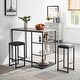 preview thumbnail 10 of 12, VECELO 3-Pieces Counter Dining Table Set with 2 Stools