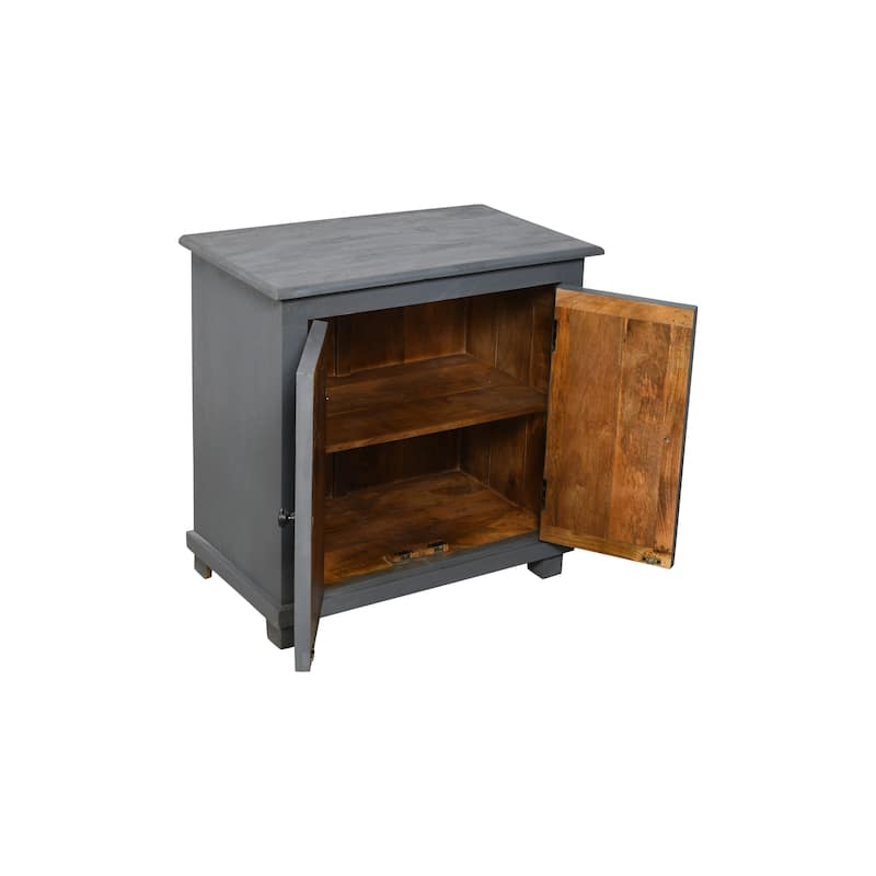 Jenna 2-Door Solid Wood Nightstand With Storage Shelf