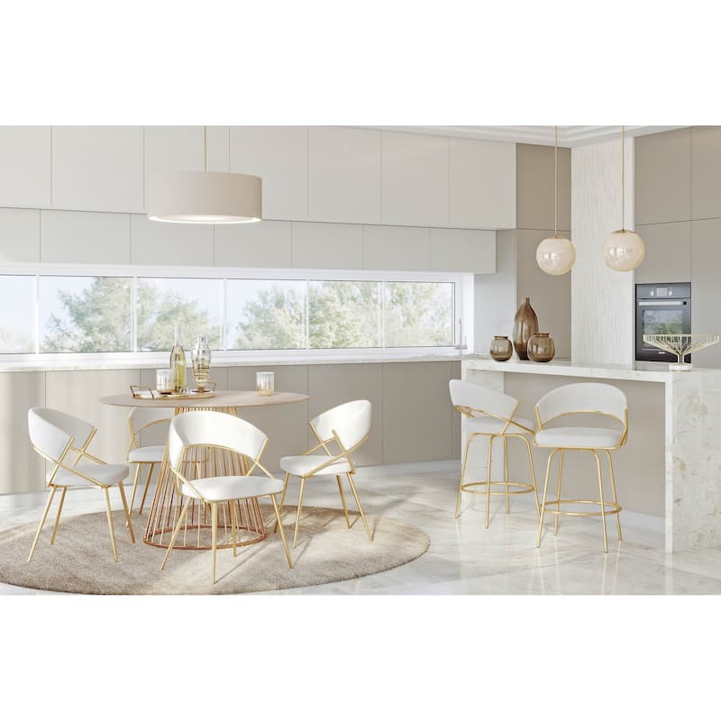 Silver Orchid Tatyana Gold Upholstered Dining Chair (Set of 2)