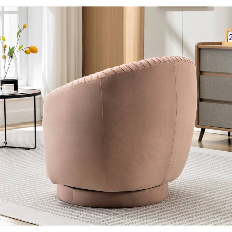 Small Milvo Velvet Swivel Barrel Chair