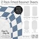 preview thumbnail 6 of 4, Sweet Jojo Designs Blue Gingham Checkered Plaid Boy 2 Pack Baby Bassinet Fitted Sheets - Solid Steel and Vintage Checkerboard