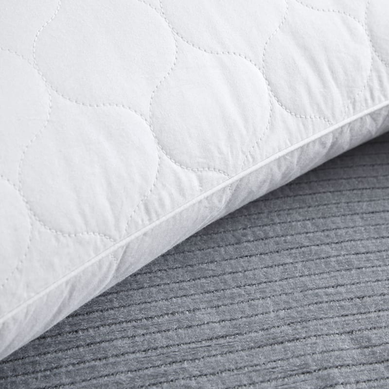 2 Pack Premium Goose Feather Down Bed Pillows 233TC Cotton Cover - White