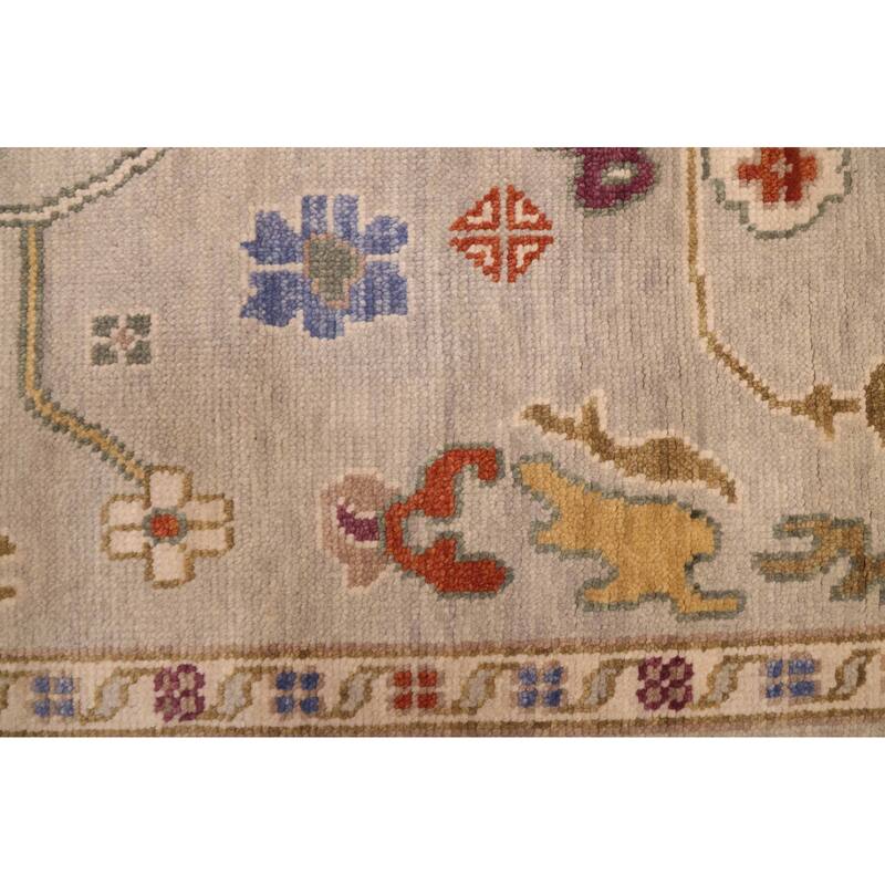 ECARPETGALLERY Hand-knotted Modern Oushak Light Grey Wool Rug - 7'10 x 9'10