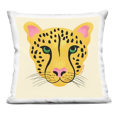 Stupell Modern Wild Cheetah Face Decorative Printed Throw Pillow Design by Carrie Cantwell