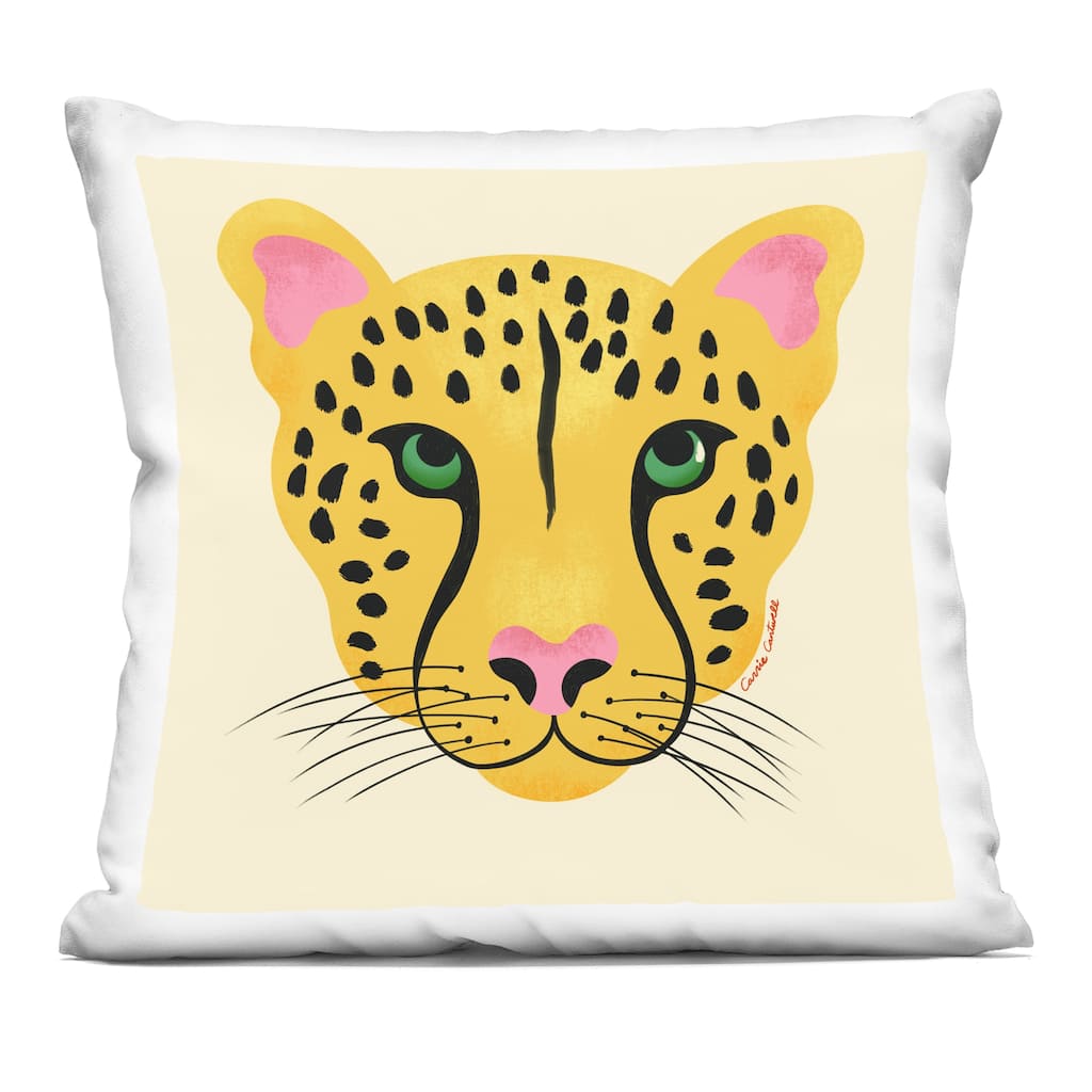 Stupell Modern Wild Cheetah Face Decorative Printed Throw Pillow Design by Carrie Cantwell