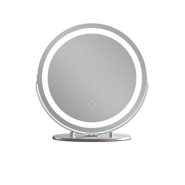 erkki round led metal dresser mirror Erkki Metal Round LED Mirror