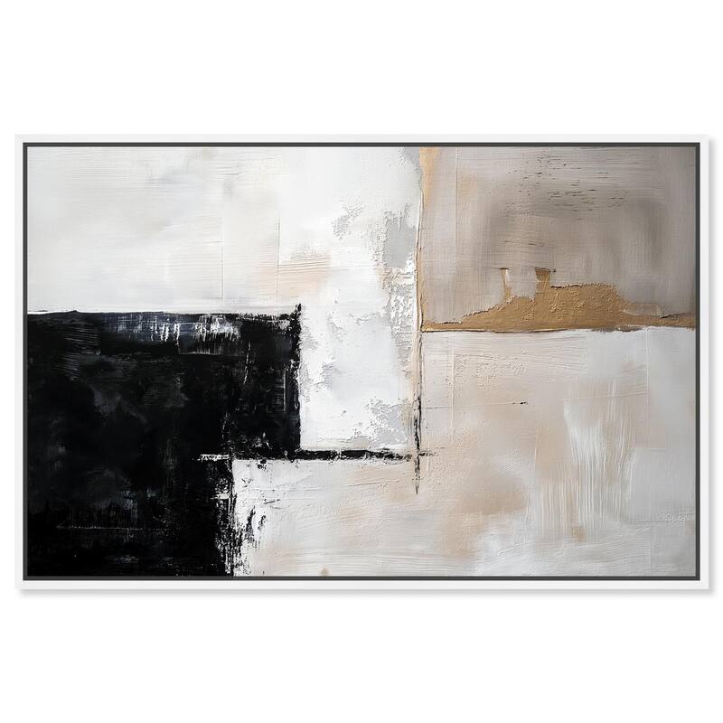 Black Dust and White Ash II Canvas by Art Remedy - White - 30" x 20"