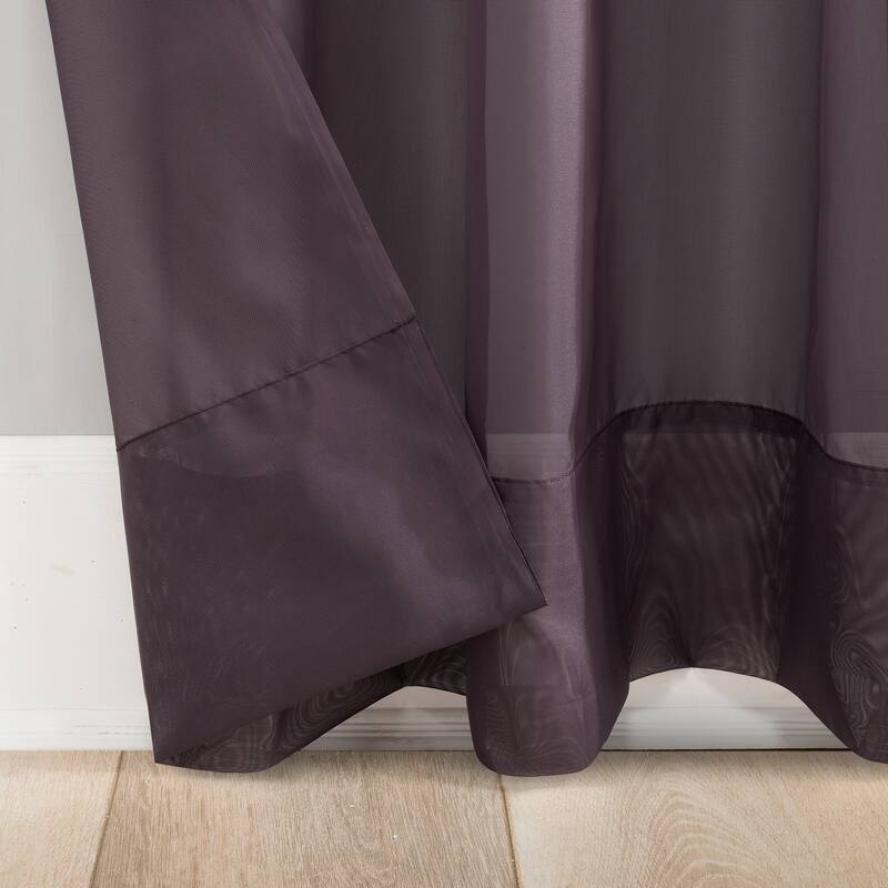 No. 918 Emily Voile Sheer Rod Pocket Curtain Panel, Single Panel