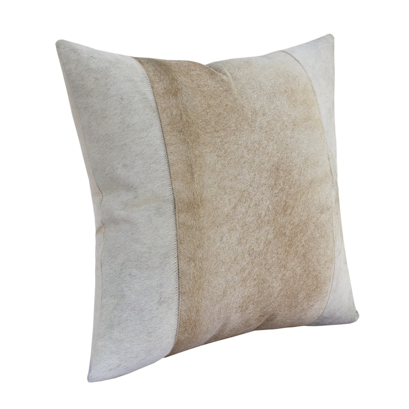 20" Beige and Ivory Throw Pillow