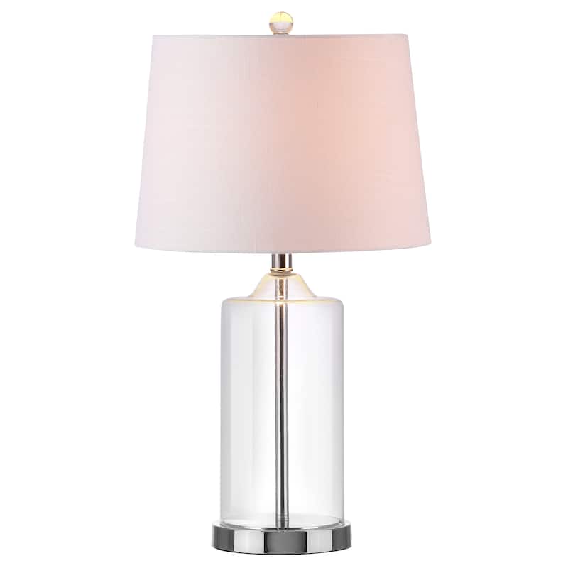 Oslo 25" Glass LED Table Lamp, Clear/Chrome by JONATHAN Y