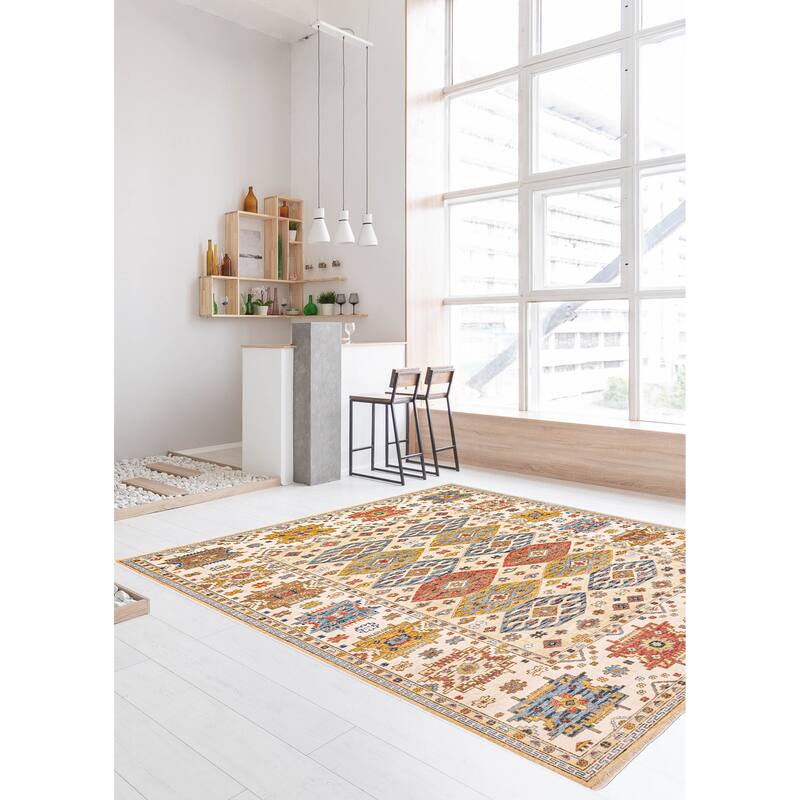 ECARPETGALLERY Hand-knotted Jules Sultane Beige, Ivory Wool Rug - 8'2 x 10'1