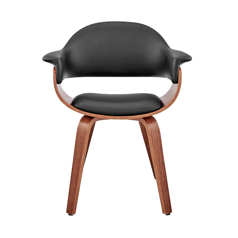 Adalyn Mid Century Modern Faux Leather and Wood Upholstered Dining Chair