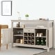 preview thumbnail 17 of 22, Transitional Buffet Server Sideboard with Wine Storage - 45.5" x 16" x 31.5" (L x W x H)