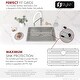 preview thumbnail 18 of 20, Dual-Mount 30" Stainless Steel Single-Bowl Kitchen Sink S-411TG - Brushed stainless steel - 30" x 18" x 9"