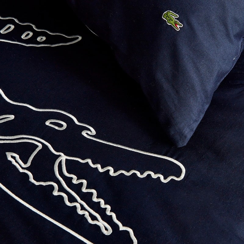 Lacoste Embroidered Big Croc 3-Piece Cotton Comforter Set