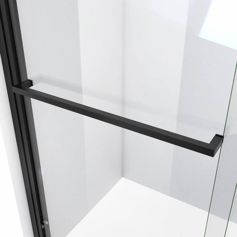 DreamLine Duet Plus 50-54 in. W x 72 in. H Semi-Frameless Bypass Sliding Shower Door in Satin Black