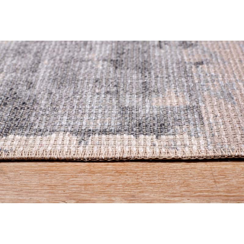 Terra by Obeetee Avalon Brushstrokes Gray Rug