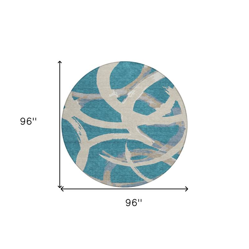 HomeRoots Abstract Transitional Rectangle Outdoor Rug