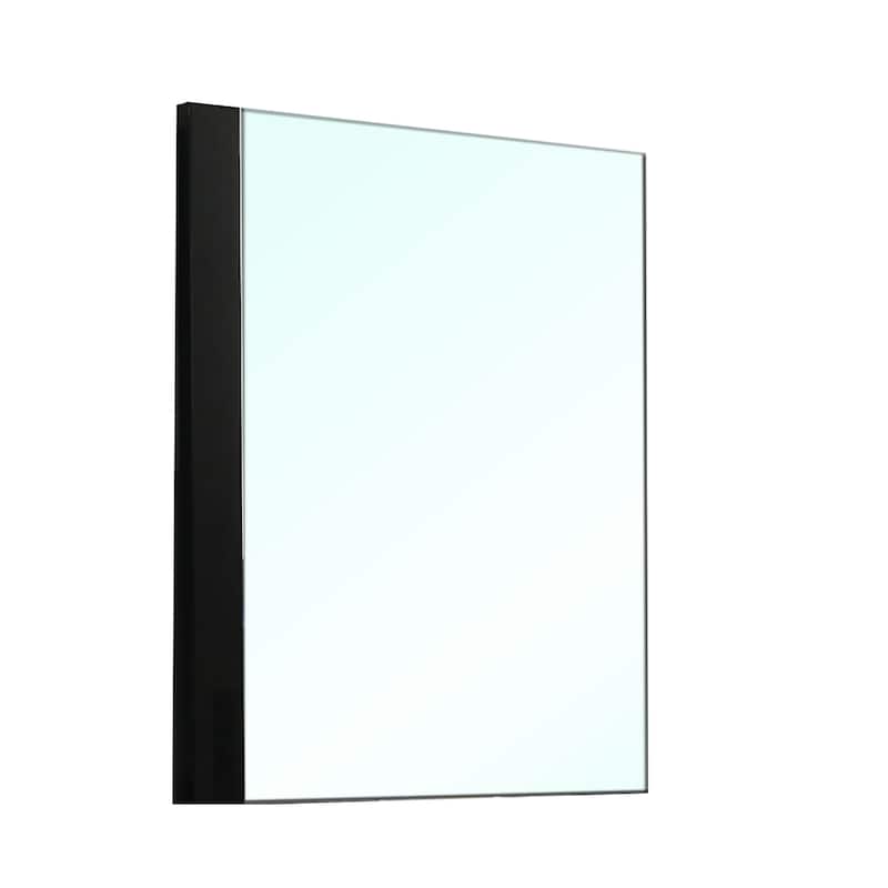 Suni Dresser Mirror, 40 Inch, Sleek Piano Black Wood, Frameless Design - Piano Black