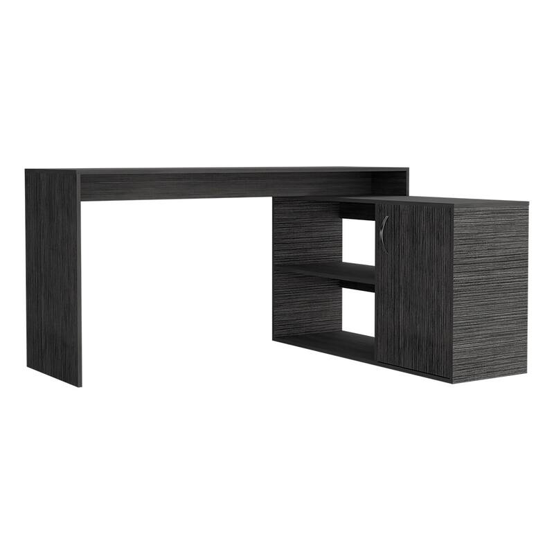 Modern L-Shaped Computer Desk with Open & Closed Storage Computer Table for Living Room Bedroom
