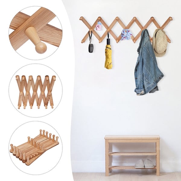 Wooden Expandable Coat Rack Wall Mounted Closet Hook On Sale Bed