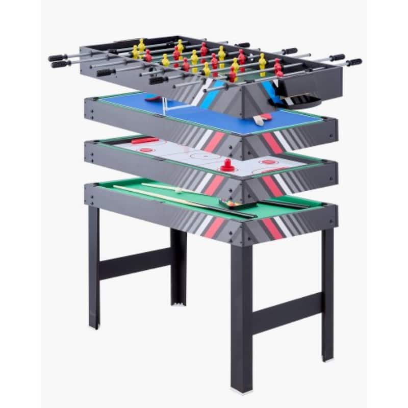 48 Inch 4-in-1 Combo Game Table with Steel Locks Ideal for Basements or Recreation Rooms Suitable for All Ages