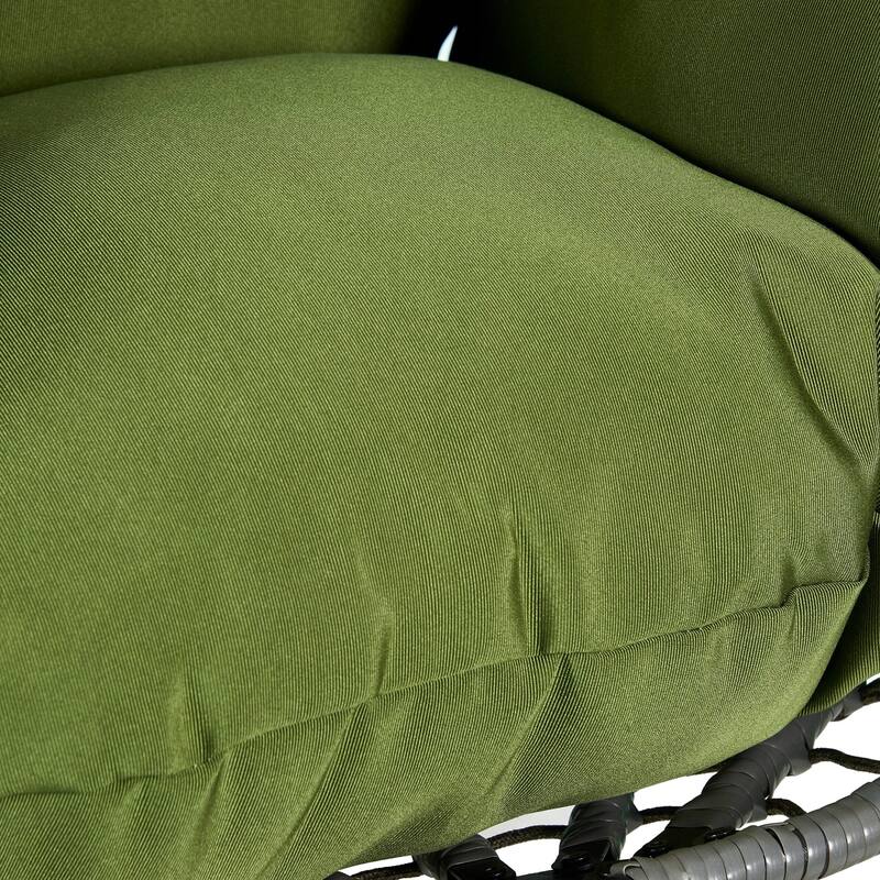 LeisureMod Summit Foldable Hanging Egg Swing Chair with Removable Cushion for Porch, Patio, Backyard, Garden, Lounge