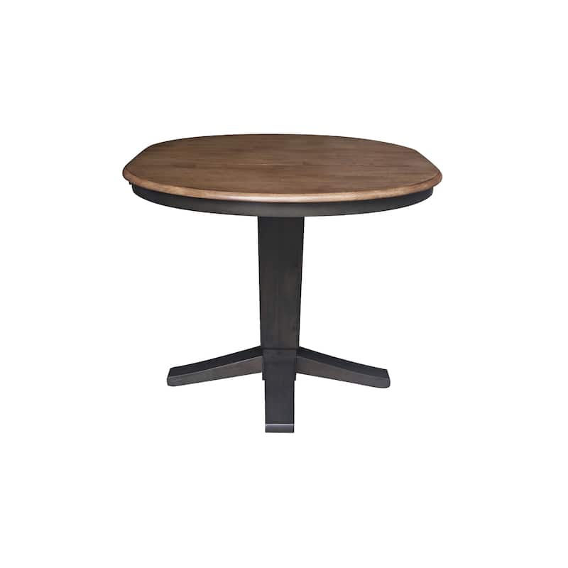 36 in Round Top Pedestal Dining Table with 12 in Leaf