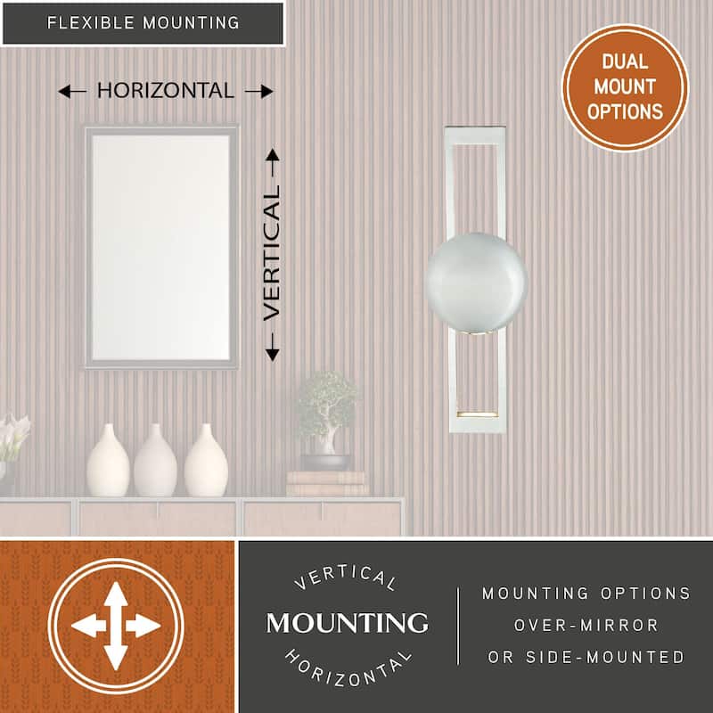 1 Light LED Wall Sconce in Polished Nickel Finish with Contemporary Flush Mount Design for Bedroom or Hallway - 18