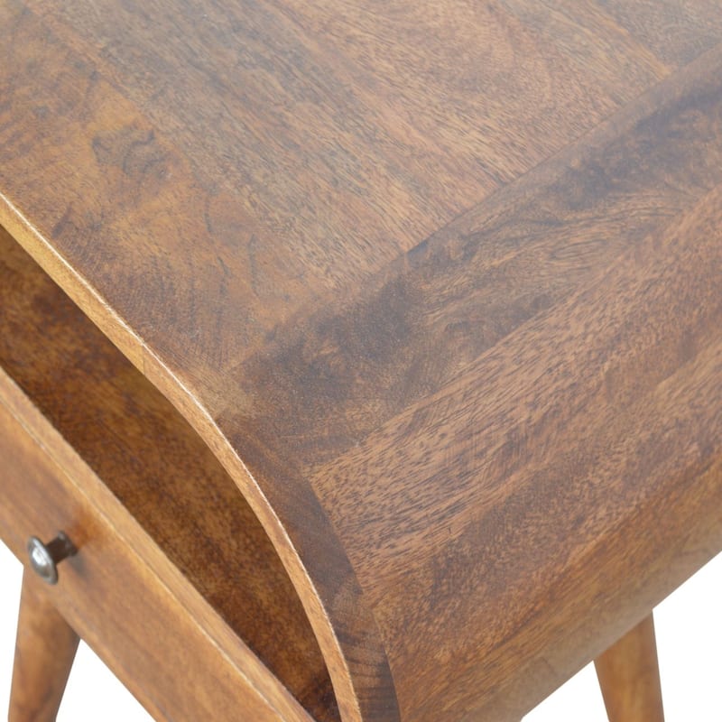 Artisan Furniture Solid Wood Chestnut Circular Open Nightstand