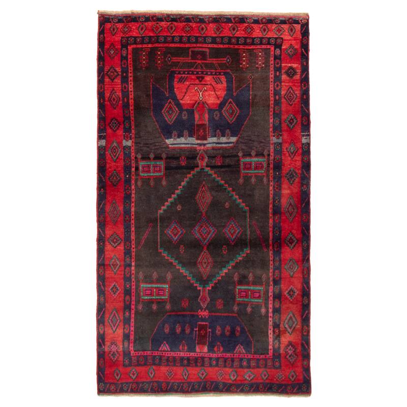 ECARPETGALLERY Hand-knotted Konya Anatolian Black Wool Rug - 4'4 x 7'10 - Black - 4'4 x 7'10