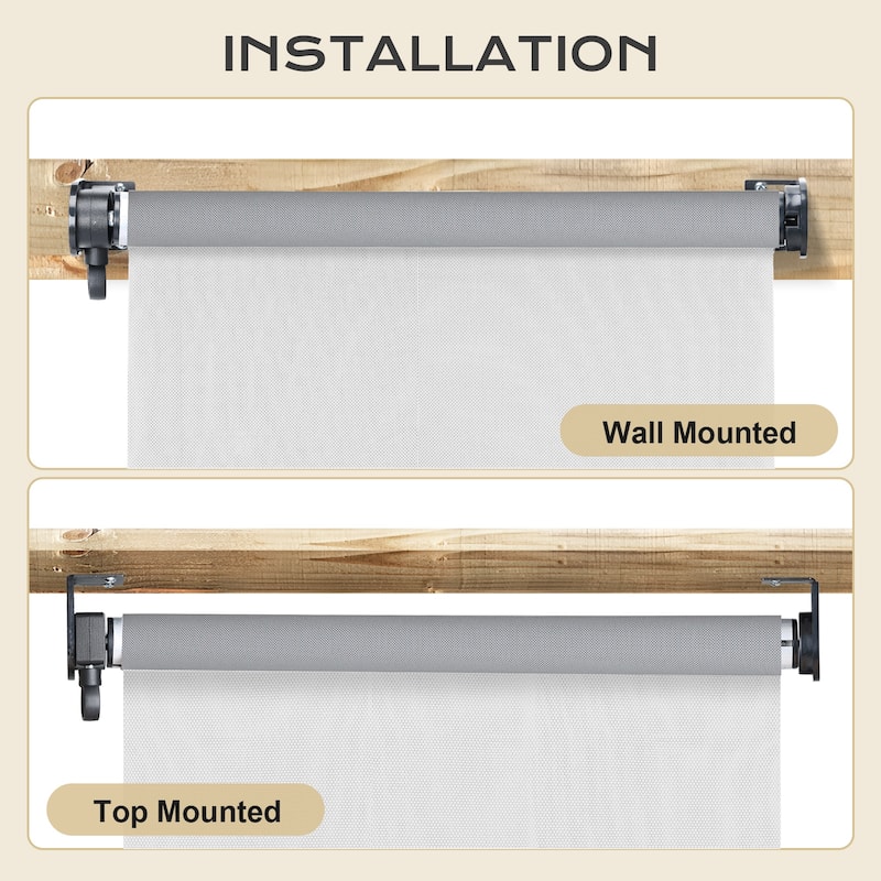 Aoodor 5% Openness Cordless Solar Fabric Roller Shade, 95% UV Protection Blinds